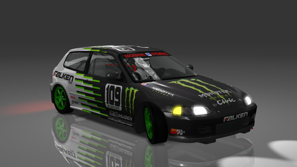 Honda Civic SiR-II GRA, skin monster_109