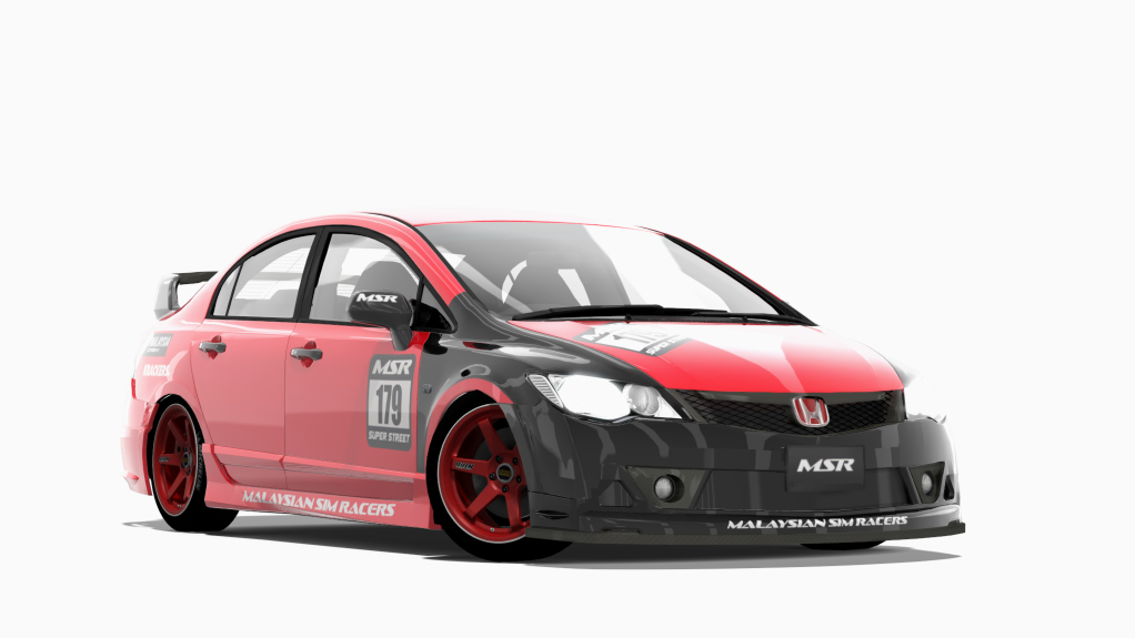 Honda Civic FD Mugen, skin Red
