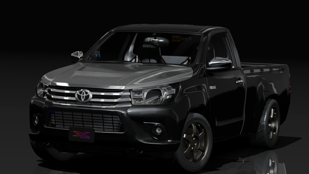 X-race Toyota Hilux2014 singlecab, skin black_green