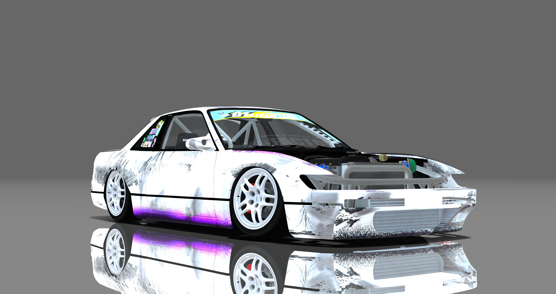 DTP Nissan Silvia S13 Missile, skin SMILE_white