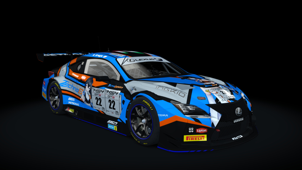EW GT3 - LEXUS RC F, skin HSM GT3 - #22 TechnoBurst Racing