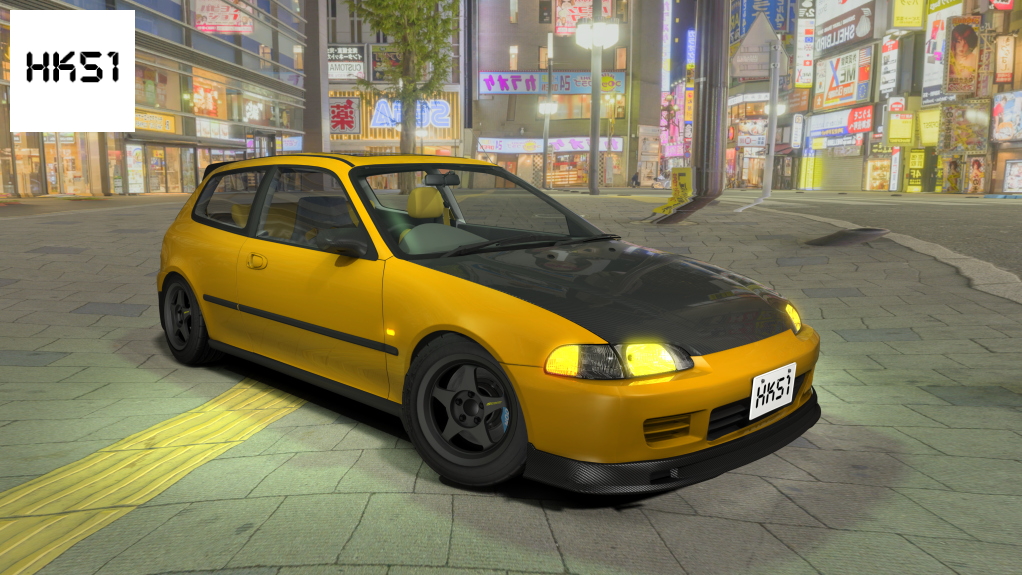 HK51 P1 Honda Civic EG6, skin 06_Yellow_Bahama
