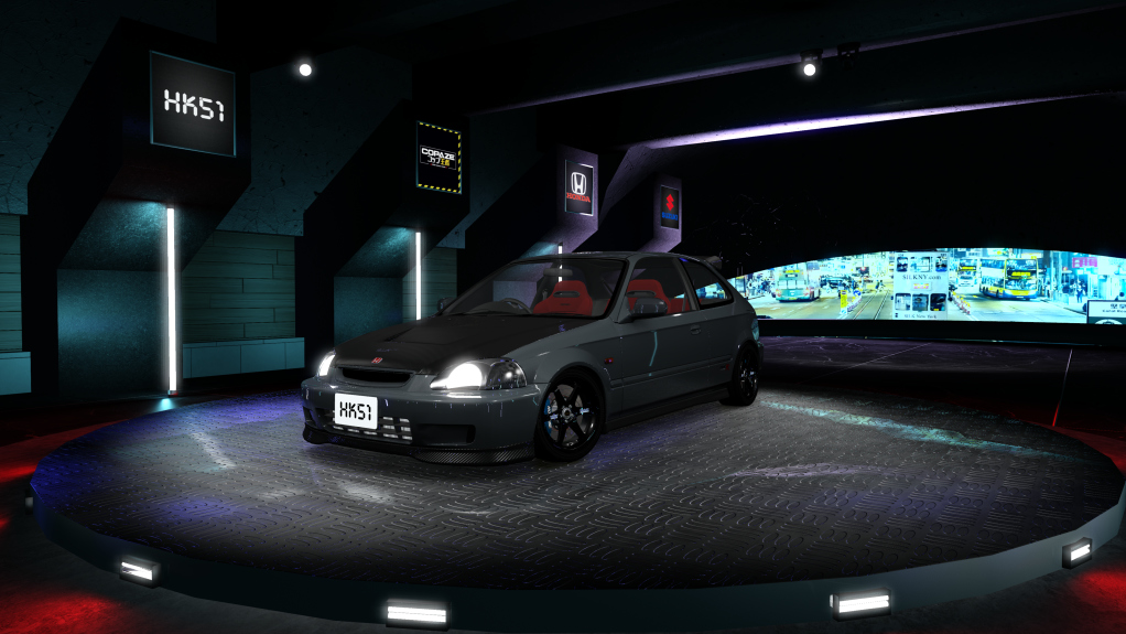 HK51 P1 Honda Civic EK9, skin 00_Diamond_Silver_Metallic