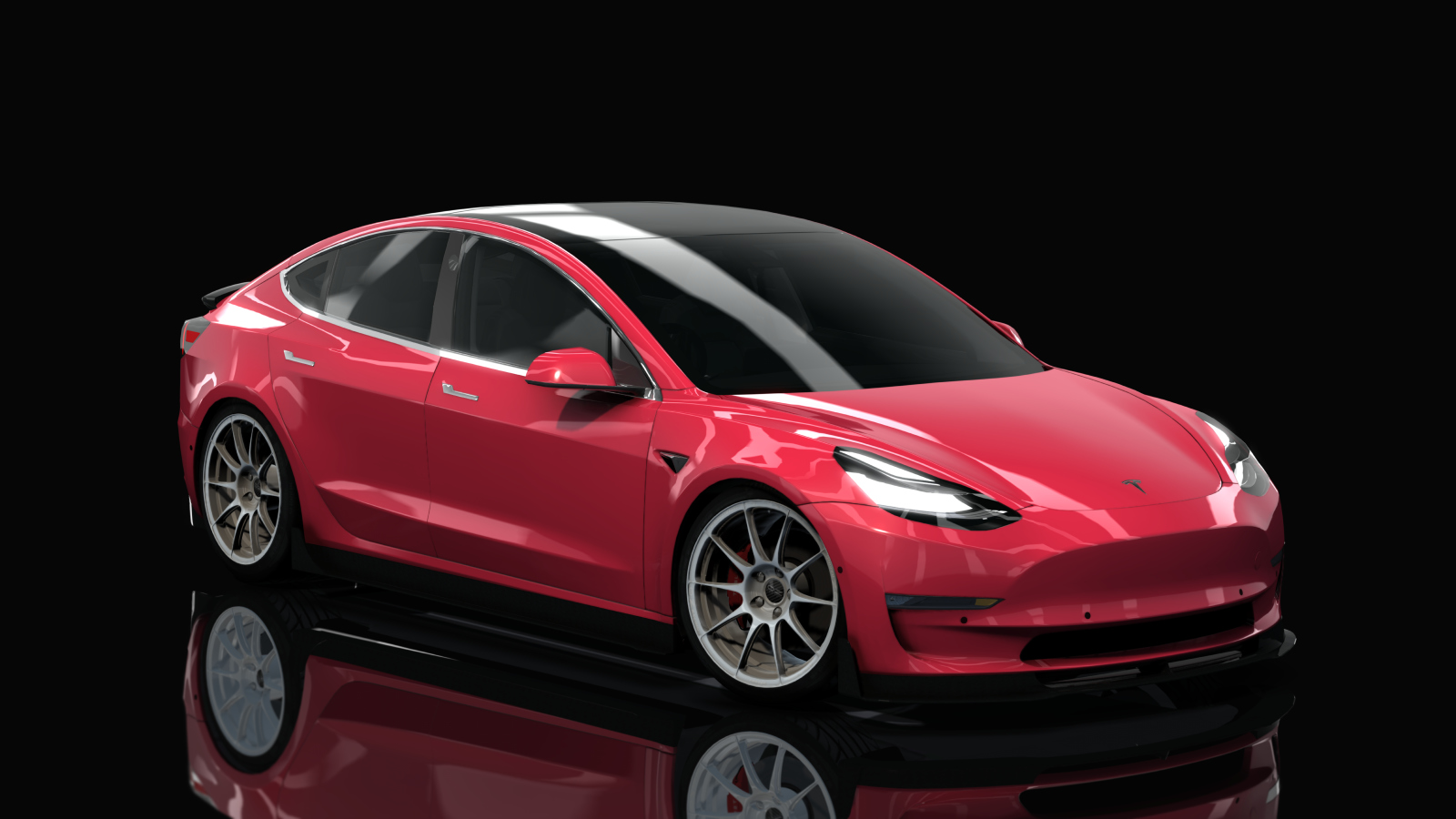 HOTHEAD21 TESLA MODEL 3 CUSTOM, skin red_multi_coat