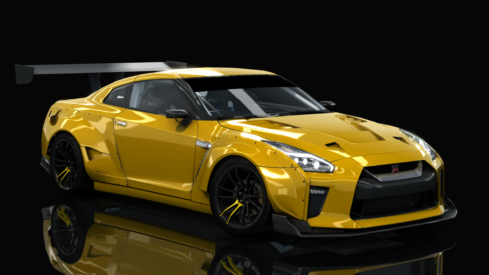 HOTHEADDRIFT2.0 Nissan GT-R R35, skin 04_lightning_yellow