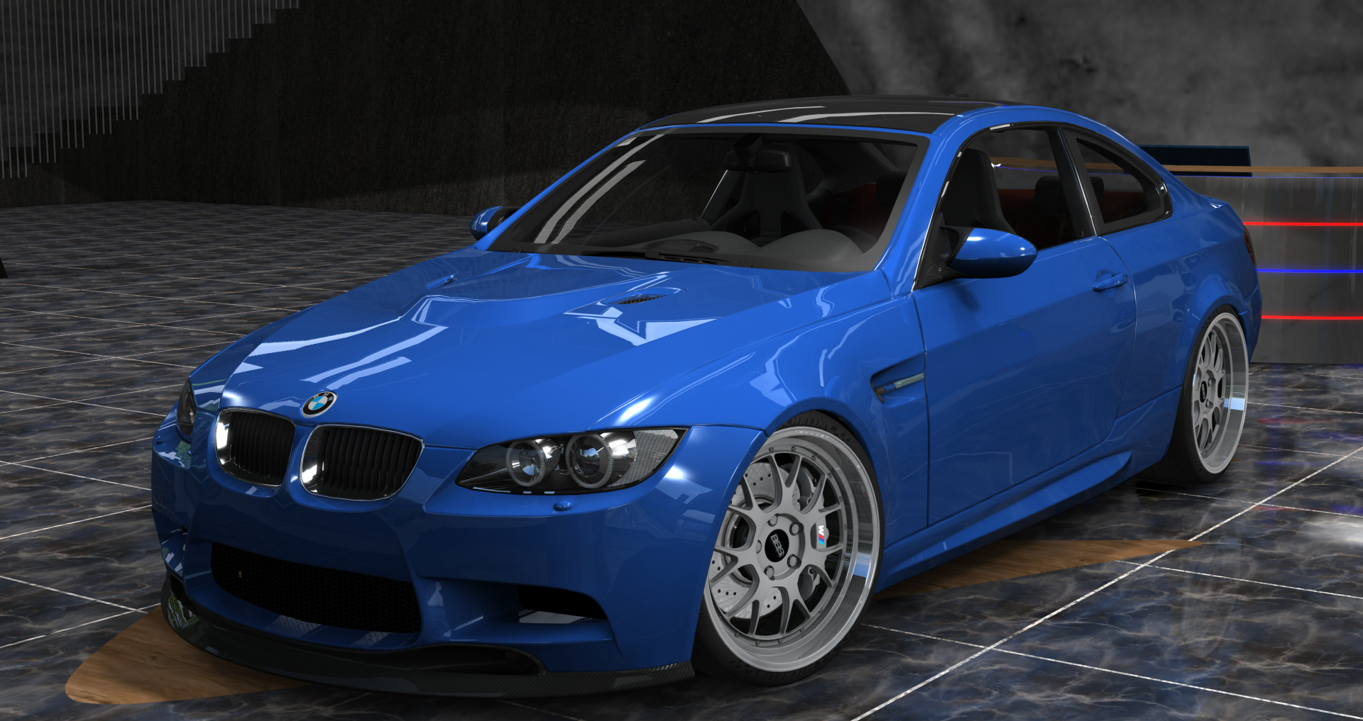 BMW M3 E92 DCT - Procharger, skin Santorini_Blue