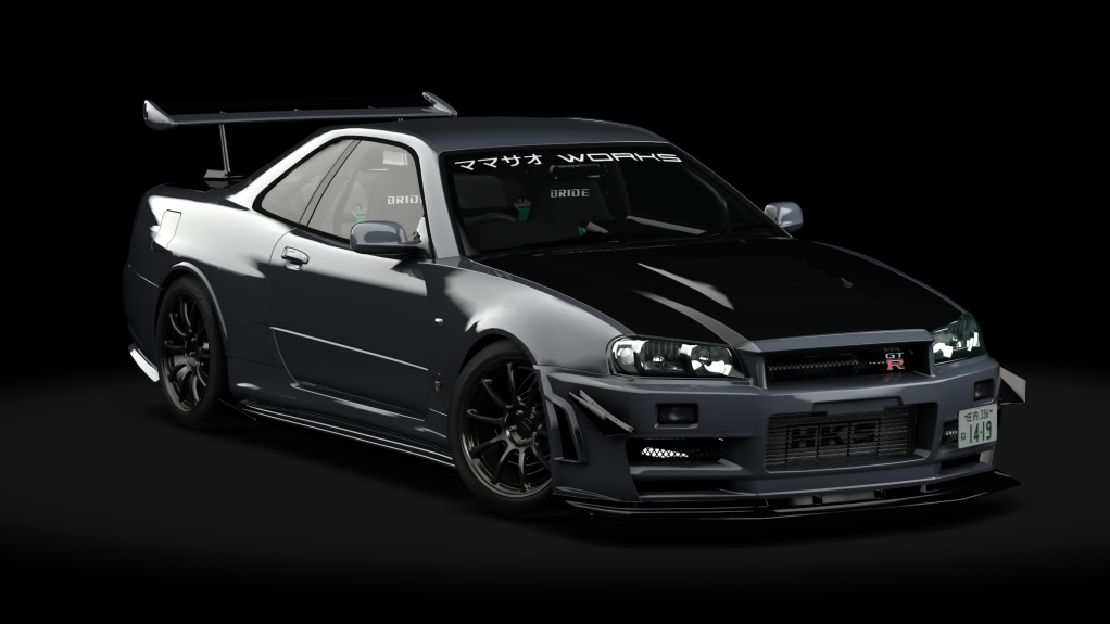 湾岸 Nissan Skyline GT-R BNR34 Mamasao Works, skin Athlete Silver