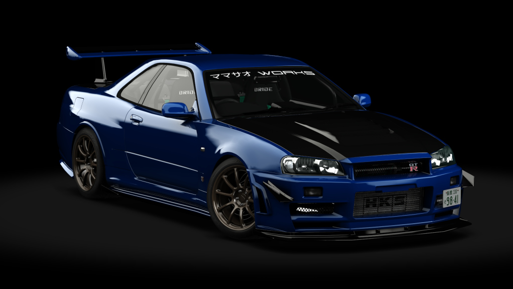 湾岸 Nissan Skyline GT-R BNR34 Mamasao Works, skin Bayside Blue