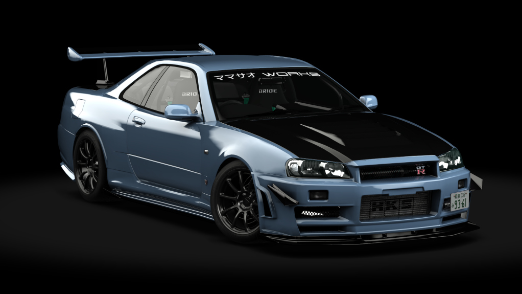 湾岸 Nissan Skyline GT-R BNR34 Mamasao Works, skin Light Blue