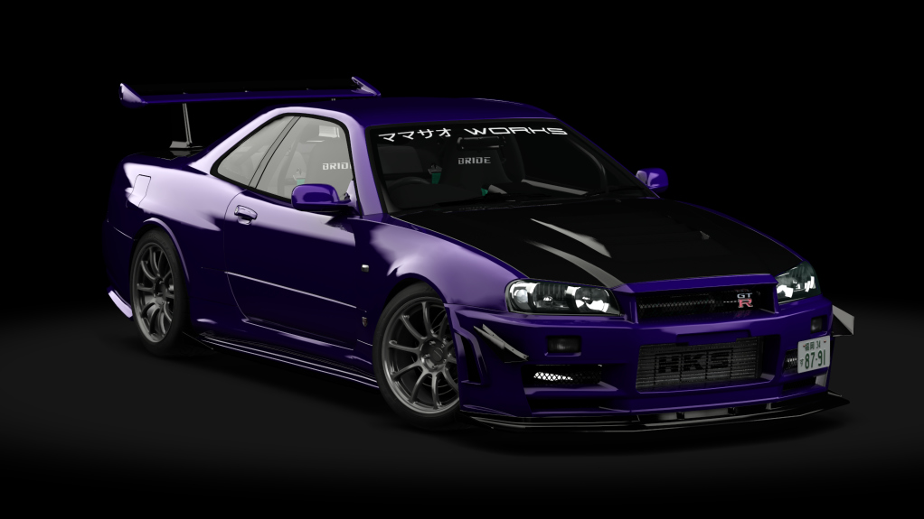湾岸 Nissan Skyline GT-R BNR34 Mamasao Works, skin Midnight Purple II