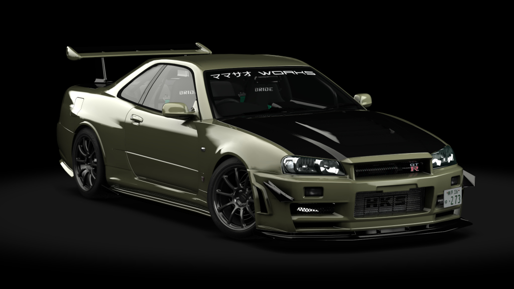 湾岸 Nissan Skyline GT-R BNR34 Mamasao Works, skin Millennium Jade