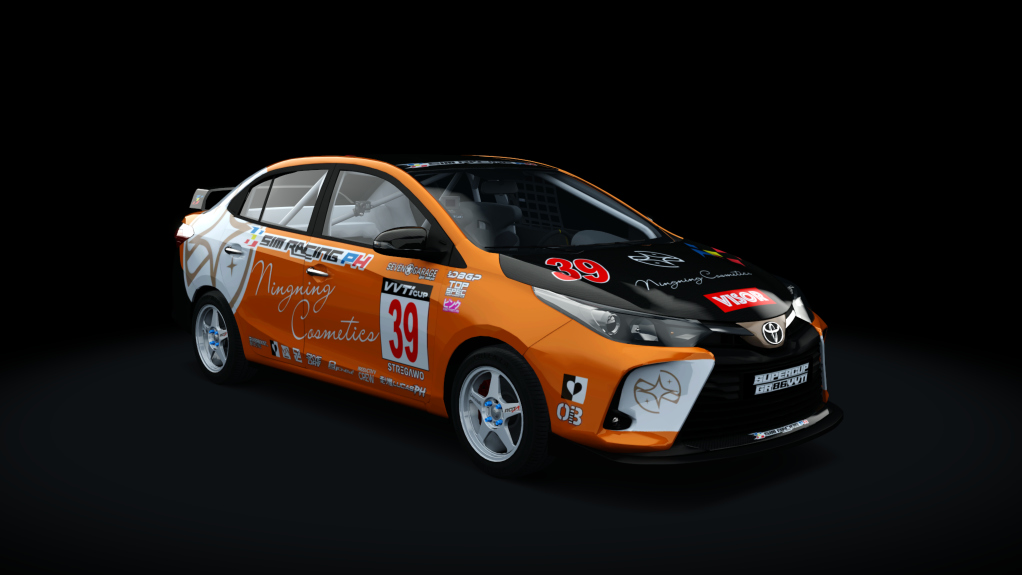 Toyota Vios - SRPH VVT-i Cup 2022, skin #39 Ningning Tangerine Racing (VVTi)